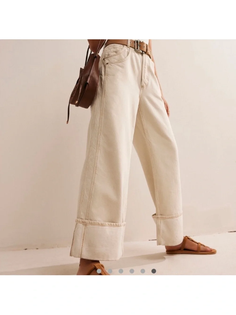 We The Free Cream Low Rise Wide Leg Jeans - Picture 10 of 10
